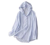 Keepink Damen-Kapuzenpullover, Sonnenschutz, leicht, schnell trocknend, Sport, Sommer, UPF 50+, UV-Schutzjacke, langärmelig, Sonnenshirt, Wandern, Outdoor-Performance, 0192 Blau, M