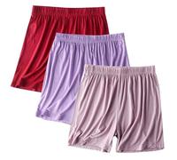 Keepink Damen-Pyjama-Shorts, elastische Taille, Boxershorts, superweich, bequem, Schlafshorts, solide Loungehose für Yoga, Fitnessstudio, Laufen, Sommer-Pyjama-Shorts für Damen, Nachtwäsche, 10 x