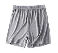 Keepink Damen-Pyjama-Shorts, elastische Taille, Boxershorts, superweich, bequem, Schlafshorts, solide Loungehose für Yoga, Fitnessstudio, Laufen, Sommer-Pyjama-Shorts für Damen, Nachtwäsche, 1 x Grau,