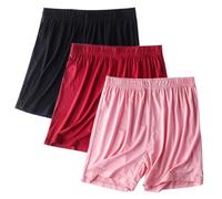 Keepink Damen-Pyjama-Shorts, elastische Taille, Boxershorts, superweich, bequem, Schlafshorts, solide Loungehose für Yoga, Fitnessstudio, Laufen, Sommer-Pyjama-Shorts für Damen, Nachtwäsche, 9 x Pink,