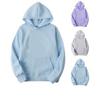 Keepink Hoodies für Damen, übergroße Sweatshirts, leichtes Fleece, Kapuzenpullover, Tops mit Tasche, einfarbig, langärmelig, lässig, bequem, Sweatshirt, Herbst, Winter, athletische Kleidung, 03