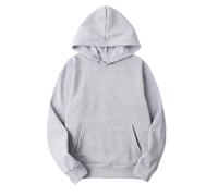 Keepink Hoodies für Damen, übergroße Sweatshirts, leichtes Fleece, Kapuzenpullover, Tops mit Tasche, einfarbig, langärmelig, lässig, bequem, Sweatshirt, Herbst, Winter, athletische Kleidung, 3 Grau