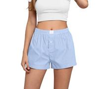 Keepink Pyjama-Shorts für Damen, Sommer, lässig, Lounge, Schlaf, kariert, kurze Hose, Baumwoll-Leinenunterteil, Y2K, weites Bein, Strandhose, Damen-Boxershorts, Unterwäsche, Nachtwäsche, Ausverkauf, 5