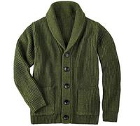 keepmore Mens Classic Buttons Vintage Plain gestrickte Grandad Cardigan Pullover Schal Hals V-Ausschnitt Strickjacke