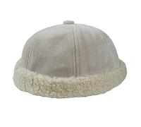 KeepSa Herren Corduroy Dockercap,Docker in Einheitsgröße (55-60 cm),Adjustable Hafenmütze Baseball Cap Brimless Hat Rolled Cuff Harbour Hat Bikermütze