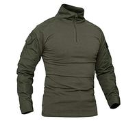 Kefitevd Combat-Hemd für Herren, Camouflage, Militär, Taktik, T-Shirt, Slim-Fit, Hemd, Langarm M Armee grün