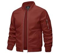 KEFITEVD Leichte Sommerjacke Herren Bomber Jacke Frühling Sommer Herrenjacke Übergangsjacke Herbst Orange 3XL