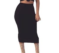 KEHAIOO Damen Büro Bleistiftrock Stretch Bodycon Tube Damen Einfarbig Lange Röcke Herbst Frühling Dehnbar Maxi Rock, siehe abbildung, 36