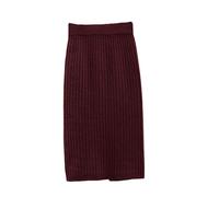 KEHAIOO Frühling Herbst Strickrock Winter Lang Wolle A-Linie Rock, Kaffeelänge: 50 cm, 52