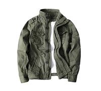 KEHAIOO Herbst Winter Herren Camo Jacke Sportbekleidung Dicke Jacke Militär Camouflage Mantel Outdoor Arbeit Cargo Jacke, armee-grün, XXL