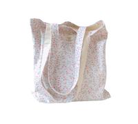 Kehpish Canvas-Tragetasche mit Blumenmuster, doppelseitig bedruckt, Stofftasche, Baumwolle, Schultertaschen für Strand, Reisen, Einkaufen, Lebensmittel, Einkaufstasche, Blumenmuster, B, Grocery Cloth