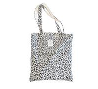 Kehpish Canvas-Tragetasche mit Blumenmuster, doppelseitig bedruckt, Stofftasche, Baumwolle, Schultertaschen für Strand, Reisen, Einkaufen, Lebensmittel, Einkaufstasche, Blumenmuster, Größe L, 13.7" x