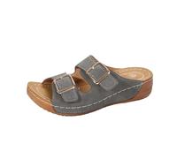 Keil Pantoletten Damen Sommer Plateau Sandalen Mit Absatz Frauen Sandaletten mit Riemchen Schnalle Sandals Orthopädische Schlappen Peep Toe Sandalette Plattform Freizeitsandalen Slipper Strandschuhe