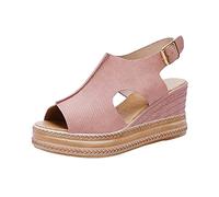 Keilabsatz Pantoletten Damen Peeptoe Weichen Sohlen Sommerschuhe Bohemian Pantoletten Damen Peeptoe Plateau Slides Damen Damen Blumen Riemchen Lässig