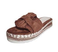 Keilabsatz Pantoletten Damen Peeptoe Weichen Sohlen Sommerschuhe Bohemian Pantoletten Damen Peeptoe Plateau Slides Damen Damen Blumen Riemchen Lässig