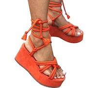 Keilabsatz Pantoletten Damen Peeptoe Weichen Sohlen Sommerschuhe Bohemian Pantoletten Damen Peeptoe Plateau Slides Damen Damen Blumen Riemchen Lässig