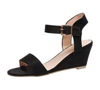 Keilabsatz Pantoletten Damen Peeptoe Weichen Sohlen Sommerschuhe Bohemian Pantoletten Damen Peeptoe Plateau Slides Damen Damen Blumen Riemchen Lässig
