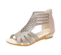 Keilabsatz Pantoletten Damen Peeptoe Weichen Sohlen Sommerschuhe Bohemian Pantoletten Damen Peeptoe Plateau Slides Damen Damen Blumen Riemchen Lässig