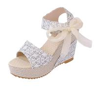 Keilabsatz Pantoletten Damen Peeptoe Weichen Sohlen Sommerschuhe Bohemian Pantoletten Damen Peeptoe Plateau Slides Damen Damen Blumen Riemchen Lässig