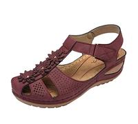 Keilabsatz Pantoletten Damen Peeptoe Weichen Sohlen Sommerschuhe Bohemian Pantoletten Damen Peeptoe Plateau Slides Damen Damen Blumen Riemchen Lässig
