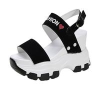 Keilabsatz Schuhe Damen Sommerschuhe Damen Keilsandalen Braune Sandalen Plateau Schlappen Beige Für Frauen Sommer Wedges & Slides Women Sandals Goldene Rote Weiß Dick Schick Elegante Overesize