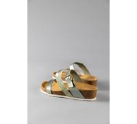 Keilpantolette ANISTON SHOES, Damen, Gr. 42, grün (mint metallic), Lederimitat, Glitzer, metallic, Schuhe, Sommerschuh, Strandschuh, Hausschuh, Glitter (45535122-42) mint metallic