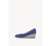 Tamaris Damen Keilpumps, Frauen Pumps,TOUCHit-Fußbett,Pflege-leicht,robust,stabil,trage-Komfort,Trend,weich,weit,Weite,Silber,Blue,38 EU