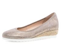 Keilpumps GABOR "GENUA", Damen, Gr. 37, gold (goldfarben), Ziegenveloursleder, metallic, Schuhe Keilpumps, Businesschuh, Komfortschuh, Schlupfschuh in Bequemweite G (= weit) (90580355-37)