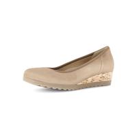 Keilpumps GABOR "Keilpumps Rauleder", Damen, Gr. 40,5, beige, Schuhe (98331740-40,5) beige