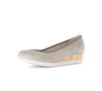 Keilpumps GABOR COMFORT "Gabor Comfort Pumps Leder", Damen, Gr. 40, grau, Leder, Schuhe (94456169-40) grau