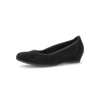 Pumps GABOR, Damen, Gr. 41, schwarz, Ziegenveloursleder, Schuhe Pumps, Keilabsatz, Businesschuh, komfortabler Elastikeinfass, Weite G (weit) (30646522-41) schwarz