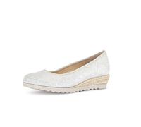 Keilpumps GABOR "Keilpumps Effektleder", Damen, Gr. 39, creme, Schuhe (30367109-39) creme