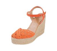 Keilsandalen Damen T-Riemen Lässig Keil-Espadrilles Sandaletten Mit Absatz Keilabsatz Schuhe Atmungsaktiv Sohlen Für Sommer Slingback Büro Ergonomischem Bohemia Strandschuhe Wedge Strandsandalen