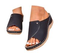 Keilsandalen Damen,Vivastep Sandalen Damen Sommer- Ergonomische & Rutschfeste Orthopädische Schuhe Zur Schmerzlinderung, Pantoffeln mit Offener Zehenpartie Leicht Bequem Keilsandalen Sommerschuhe