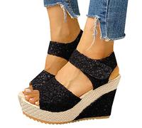 Keilsandalen Damen Wedges Plateau Meladen Fischmaul Wedges Elegant Sandale Peeptoes Weite H Damenschuhe Keilabsatz Sommer Frauen Absatz Sommerschuhe Keilabsatz Sandaletten
