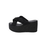 Keilsandalen Damen Wedges Plateau Sandalen mit Keilabsatz Sandaletten Peeptoes Damenschuhe Sommer Elegant Sandaletten Gekreuzte Riemen Sandals Dicke Sohle Schlappen Strandschuhe Rutschfest Hauschuhe