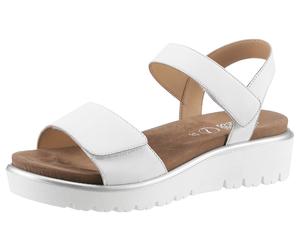 Keilsandalette ARA "BILBAO", Damen, Gr. 36, weiß, Glattleder, unifarben, Schuhe, Sommerschuh, Sandale, Keilabsatz, Klett, Weite G (weit) (60309713-36) weiß