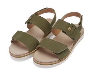 Keilsandalette ARA "KENT", Damen, Gr. 39, oliv, Ziegenveloursleder, unifarben, Schuhe, Riemchensandale mit Zierschnalle, in Komfortweite G (= weit) (94199248-39) oliv