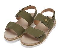 Keilsandalette ARA "KENT", Damen, Gr. 40, oliv, Ziegenveloursleder, unifarben, Schuhe, Riemchensandale mit Zierschnalle, in Komfortweite G (= weit) (94199248-40) oliv