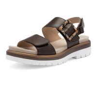 Keilsandalette ARA "MALAGA", Damen, Gr. 41, mokka, Glattleder, unifarben, Schuhe, Keilabsatz, Plateau, Riemchensandalette in bequemer Weite G (= weit) (65548063-41) mokka