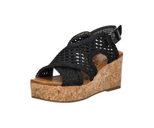 Keilsandalette BLOWFISH "Blowfish Sandalen Lederimitat", Damen, Gr. 41, schwarz, Lederimitat, Schuhe (79413200-41) schwarz