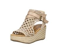 Keilsandalette BLOWFISH "Blowfish Sandalen Lederimitat", Damen, Gr. 42, braun (beige, braun), Lederimitat, Schuhe (67178642-42) beige, braun