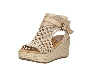 Keilsandalette BLOWFISH "Blowfish Sandalen Lederimitat", Damen, Gr. 42, braun (beige, braun), Lederimitat, Schuhe (67178642-42) beige, braun