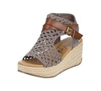 Keilsandalette BLOWFISH "Blowfish Sandalen Lederimitat/Textil", Damen, Gr. 41, braun (braun, grau), Lederimitat, Textil, casual, Schuhe (79298260-41) braun, grau