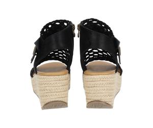 Keilsandalette BLOWFISH "Blowfish Sandalen Lederimitat/Textil", Damen, Gr. 42, schwarz, Lederimitat, Textil, Schuhe (22847954-42) schwarz