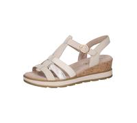 Keilsandalette CAPRICE "Caprice Sandalen Leder", Damen, Gr. 37, hellbeige, Leder, Schuhe (47768801-37) hellbeige