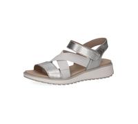 Keilsandalette CAPRICE "Caprice Sandalen Leder", Damen, Gr. 37, silber (metallic silber), Leder, Schuhe (75148310-37) metallic silber