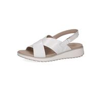 Keilsandalette CAPRICE "Caprice Sandalen Leder", Damen, Gr. 37, weiß (weiß lack), Leder, Schuhe (11662461-37) weiß lack