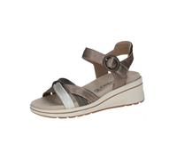 Keilsandalette CAPRICE "Caprice Sandalen Leder", Damen, Gr. 38, taupe, Leder, Schuhe (18503341-38) taupe