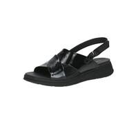Keilsandalette CAPRICE "Caprice Sandalen Nappaleder", Damen, Gr. 38, schwarz lack, Nappaleder, Schuhe (69181122-38) schwarz lack